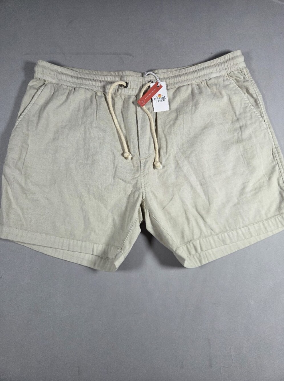 Marine Layer Men’s Off-White Drawstring Hybrid Shorts XXL